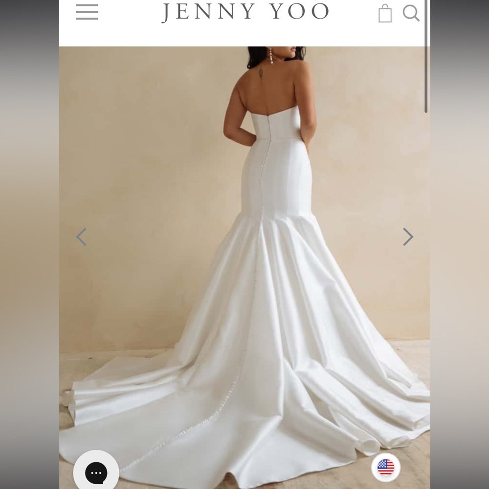 Jenny Yoo Classic White Strapless Wedding Dress (Lucia Wedding Dress) - Picture 5 of 11